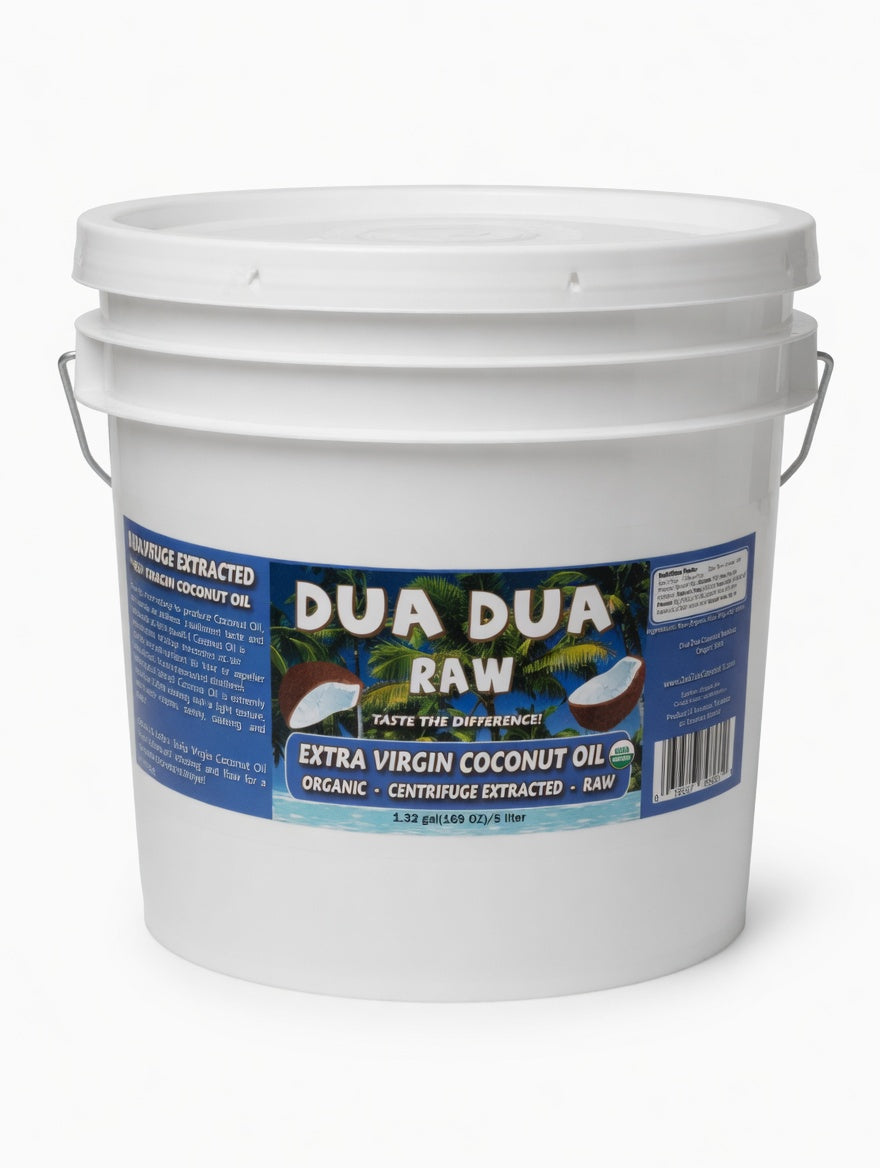 Dua Dua Organic Raw Extra Virgin Coconut Oil 1.32 gallons FREE SHIPPING!